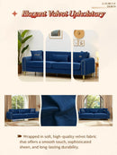 FX-P11-RB 87.4 Inches Upholstered 3-Seater Sofa with Throw Pillows by HouseOfZazla