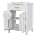 Bathroom Vanity Combo With Ceramic Sink, Luxurious Space-Saving Vanity, 2 Soft Close Doors by HouseOfZazla