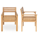 Set of 2 Outdoor Acacia Wood Dining Chairs with Woven Seats