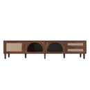 TV Stand For TVs Up To 90", Media Console With App Controlled LED Lights, 2 Drawers & Door Storage - Dark Brown by HouseOfZazla