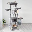 68-Inch Multi-Level Cat Tree with Hammocks & Scratching Posts