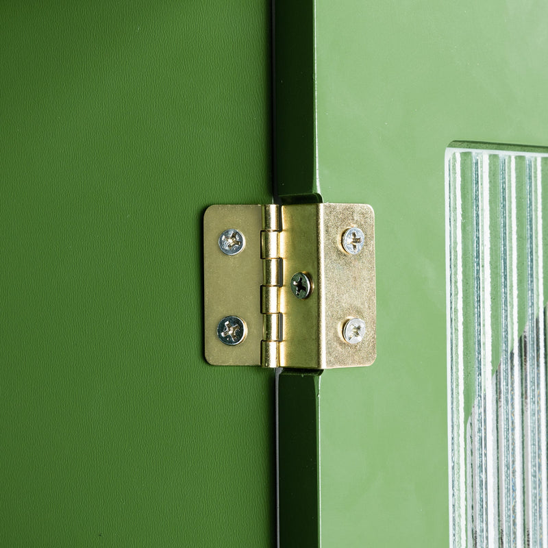 71-inch stylish TV cabinet TV frame TV stand solid wood frame, Changhong glass door, antique green, can be placed in the children's room, bedroom living room wherever you need