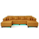 U-Shaped Sectional Sofa With RGB LED Light Strip And 6 Pillows by HouseOfZazla