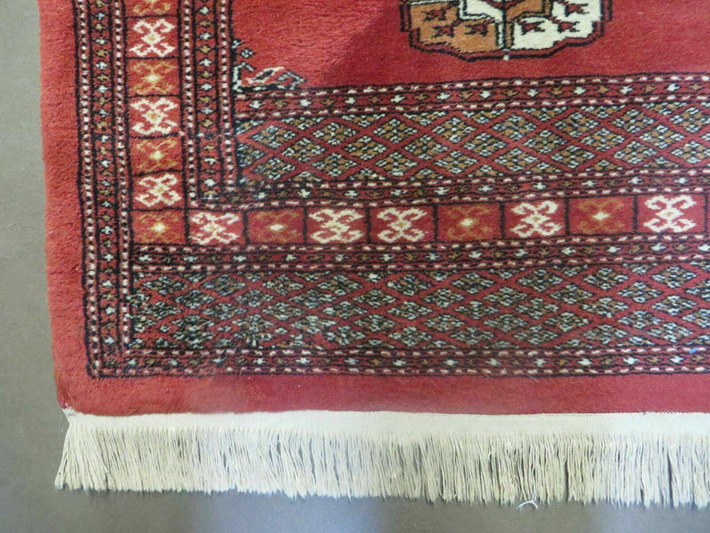 2' 8" X 10' Vintage Handmade Bokhara Turkoman Pakistani Wool Runner Rug Nice