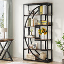 5 Tier Etagere Bookshelf With 8 Open Shelves Organizer For Living Room by HouseOfZazla