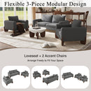 U_Style Modern 3-Piece Living Room Sofa Set