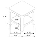 Solano Square Wood Side End Table with Shelf Weathered Mango