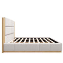 Modern Upholstered Platform Bed With Extended Headboard by HouseOfZazla