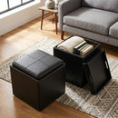 Rockwood - Upholstered Cube Storage Ottoman With Tray by Unique Piece Furniture