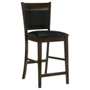 Upholstered Counter Height Stools (Set of 2) - Black / Espresso by HouseOfZazla
