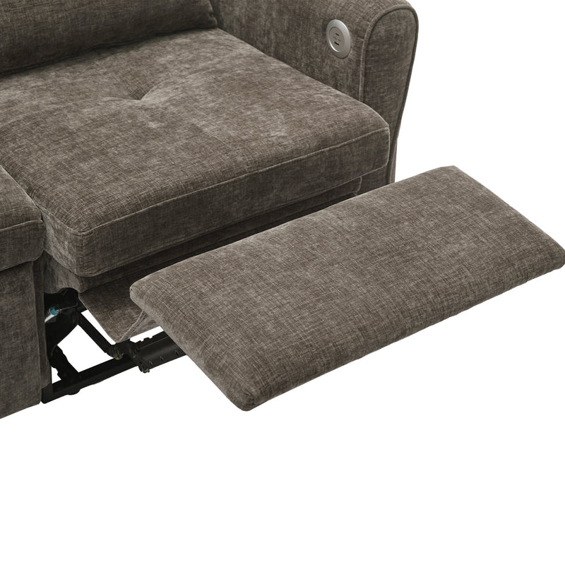 2-in-1 Sofa 82' Three-Seater with Sofa Bed and Reversible Recliner, Dark Grey Chenille