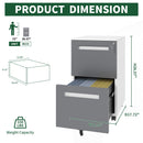 2-Drawer Mobile File Cabinet With Lock,On 360° Wheels, Holds A4/Letter/Legal Files - White by HouseOfZazla