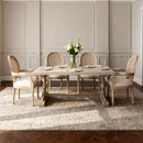 French Vintage Upholstered Fabric Dining Armchair (Set of 2) - Beige by HouseOfZazla