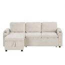 Convertible L Shaped Sofa Couch With Storage, Cup Holders, USB Ports by Unique Piece Furniture