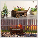 Outsunny Wooden Wagon Planter Box