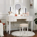 Mirrored Makeup Vanity Table Set With Adjustable Lighting And Storage by HouseOfZazla