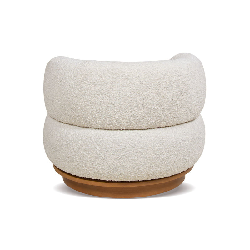 Fuji - 360 Swivel Low Barrel Back Accent Chair - Ivory White, photo 9 of 11