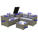 4 Piece Patio Sectional Wicker Rattan Outdoor Furniture Sofa Set With Storage Box by HouseOfZazla