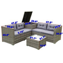 4 Piece Patio Sectional Wicker Rattan Outdoor Furniture Sofa Set With Storage Box by HouseOfZazla