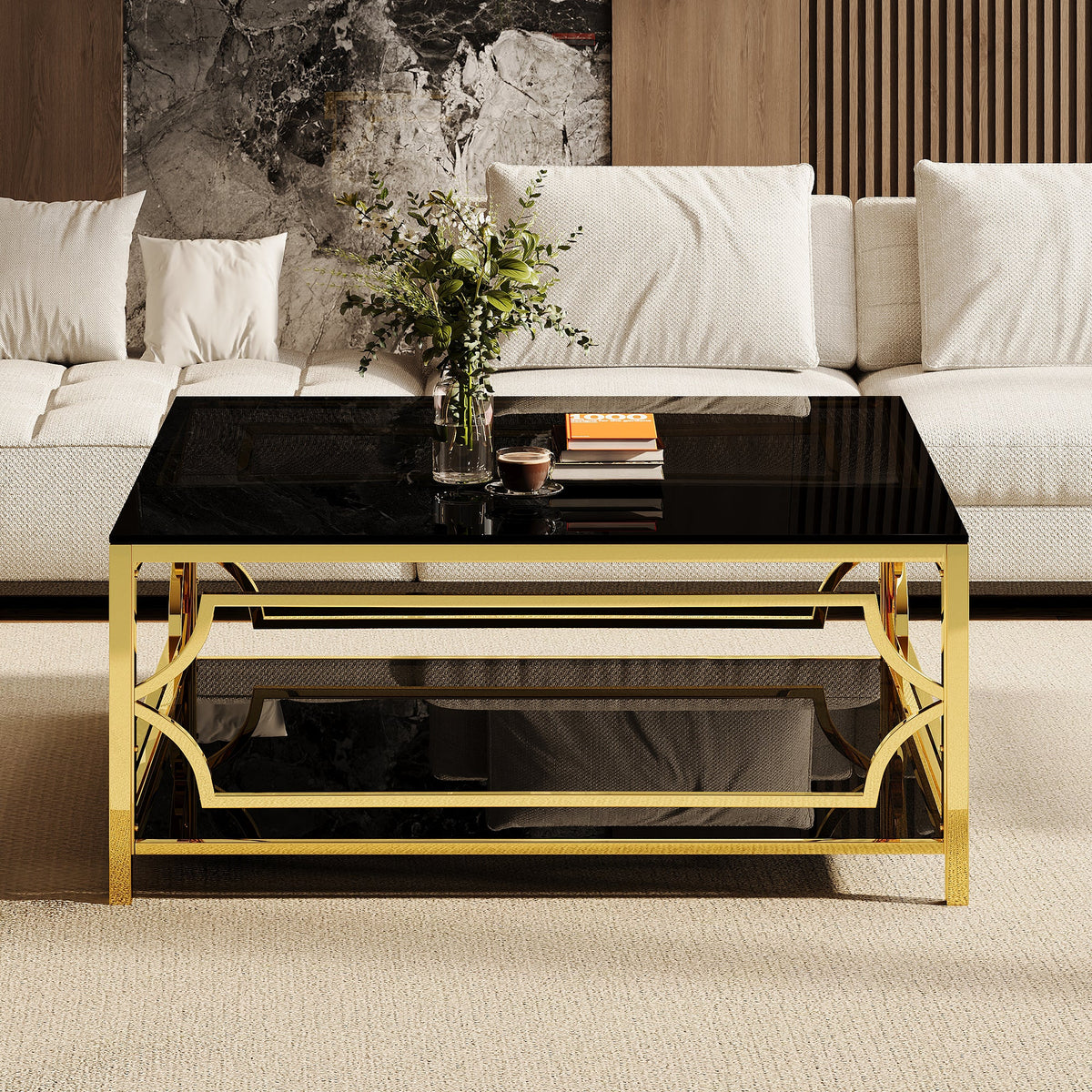Square Glass Coffee Table in 33.5", photo 2 of 10