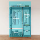 Garment Rack With Shelves, 2 Wicker Drawers, 4 Hooks, Organizer by Unique Piece Furniture