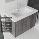 36 Inch Floating Bathroom Vanity with Ceramic Sink and Soft-Close Door by HouseOfZazla