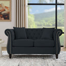 Chesterfield Sofa With Rolled Arms And Nailhead Trim by HouseOfZazla