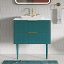 Elena Striped Aquamarine Bathroom Vanity Without Sink by HouseOfZazla