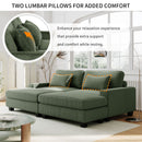 90" Square Arm Sofa with Removable Back Cushions and 2 pillows,Couch for Living Room, Office, Apartment