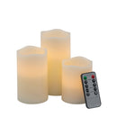 LED Candles With Remote Timer (Set of 3) - Ivory by Unique Piece Furniture
