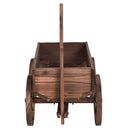 Wood Wagon Planter Pot Stand with Wheels by LJGDeals