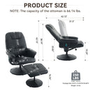 360° Swivel Reclining Chair With Wrapped Base, 5 Point Vibration Massage by HouseOfZazla