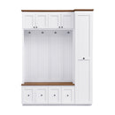Entryway Hall Tree With Storage Bench, Coat Rack Shoe Bench With Cabinets
