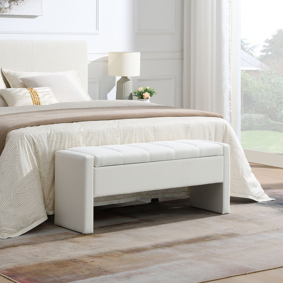 Modern Upholstered Large Bed End Bench With Storage, photo 19 of 20
