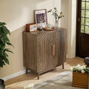 Sideboard Buffet Cabinet With Carved Doors And Adjustable Layer Board by Unique Piece Furniture