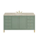James Martin Chicago 60" Single Bathroom Vanity, Smokey Celadon