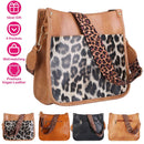 Women Fashion Leather Crossbody Bag Shoulder Bag Casual Handbag with Flexible Wearing Styles Adjustable Guitar Strap