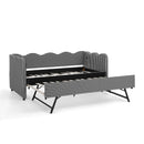 Gingham Daybed With USB Charging Port, Wave Shaped Design by HouseOfZazla
