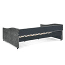Upholstered Tufted Daybed With 2 Drawers, Waved Arms by HouseOfZazla