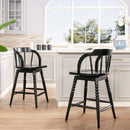 Breda - Turned Bubble Spindle Low Back Counter Stool - Black by HouseOfZazla