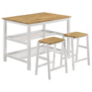 Cowichan - Kitchen Island Counter Table With Pot Rack - White by HouseOfZazla