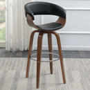 Swivel Bar Stool Elegant Design With Upholstery - Walnut by HouseOfZazla