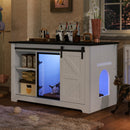 46" Farmhouse Cat Litter Box Enclosure with Sliding Barn Door