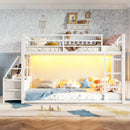 Twin Over Twin Bunk Bed with Storage Shelves and Drawers by HouseOfZazla