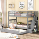 Stairway Bunk Bed With Storage And Guard Rail For Bedroom by Unique Piece Furniture