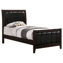 Twin Panel Bed With Headboard And Tapered Legs - Brown by HouseOfZazla