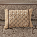 7 Piece Jacquard Comforter Set - Brown/Gold King