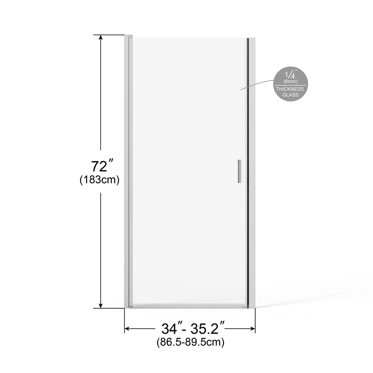 Pivot Shower Door, Tempered Glass, Semi Frameless, photo 16 of 16