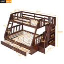Bunk Bed With Drawers, Ladder And Storage Staircase by HouseOfZazla