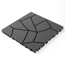Interlocking Patio Deck Tiles 12 Inch Stone Pattern 44-Piece Set